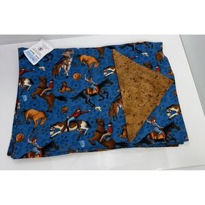 Set of 4 Reversible Western Placemats & Napkins Cowboy Rodeo Horse Made in USA